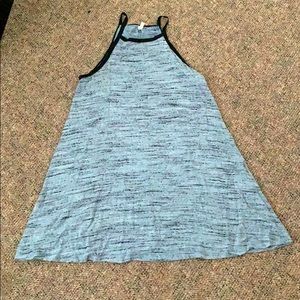 Blue high neck shift dress